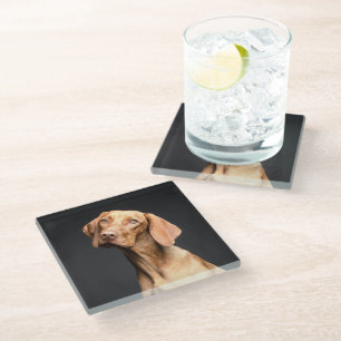 Pet Brown Beagle Dog Glass Coaster