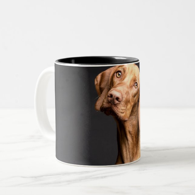 Pet Brown Beagle Dog Two-Tone Coffee Mug (Front Left)