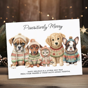 Pet Business Christmas Cute Dog Cat Pets Holiday Postcard