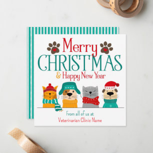 Pet Business Christmas Dog Cat Card