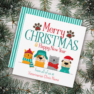Pet Business Christmas Dog Cat Card