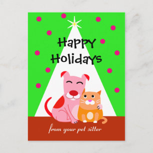 Pet Business Holiday Dog & Cat Postcard