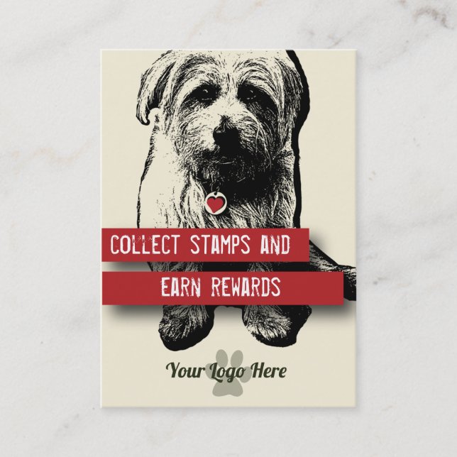 Pet Business Loyalty Card Personalise all text (Front)