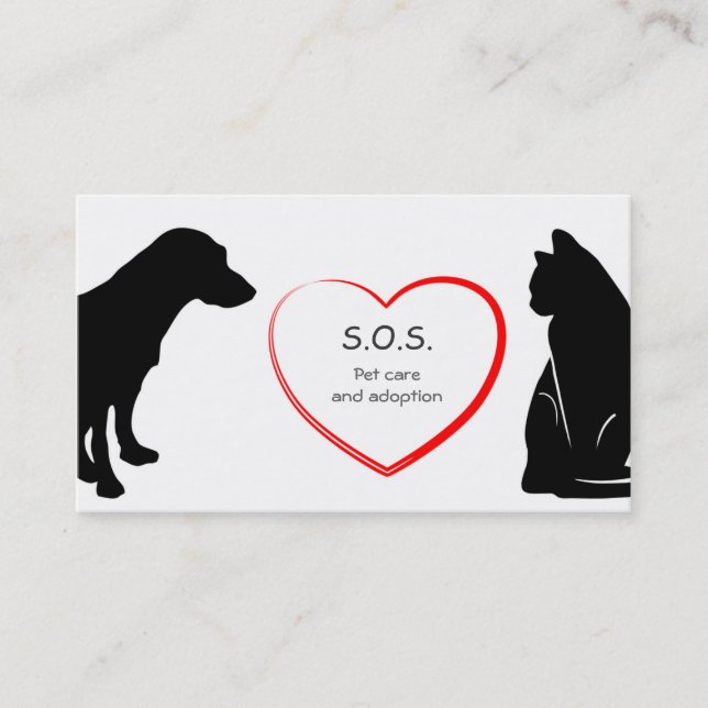 Pet Care and Adoption Business Card (Front)