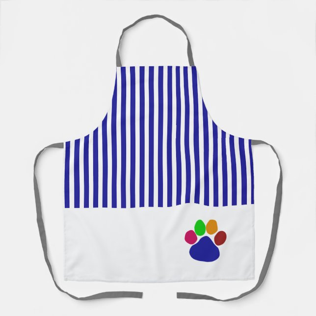 Pet Care Blue Stripes  Apron (Front)