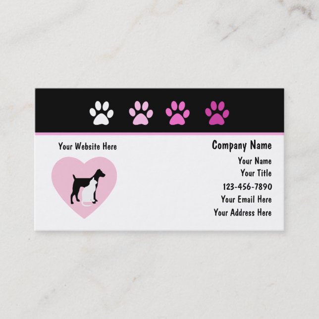 Pet Care Business Cards (Front)