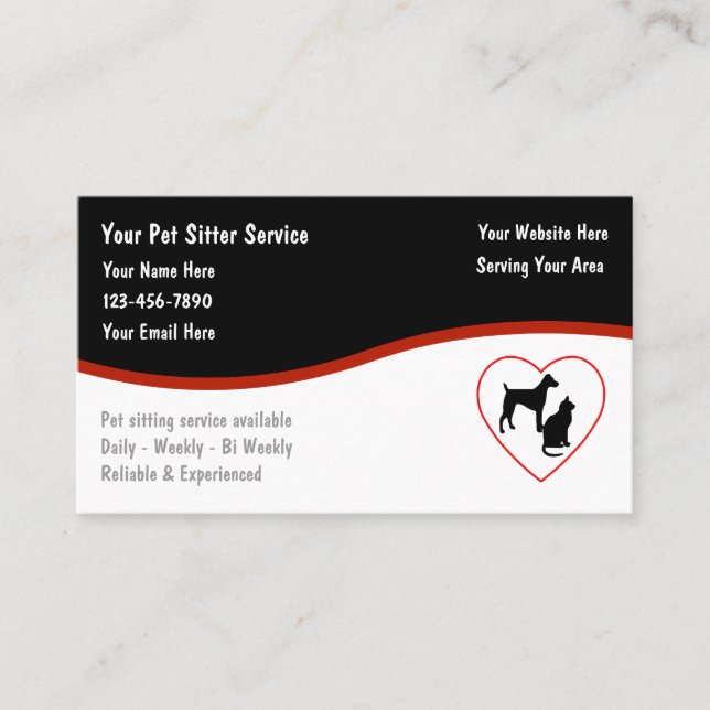Pet Care Business Cards (Front)