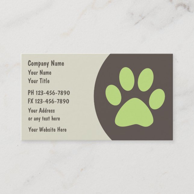 Pet Care Business Cards (Front)