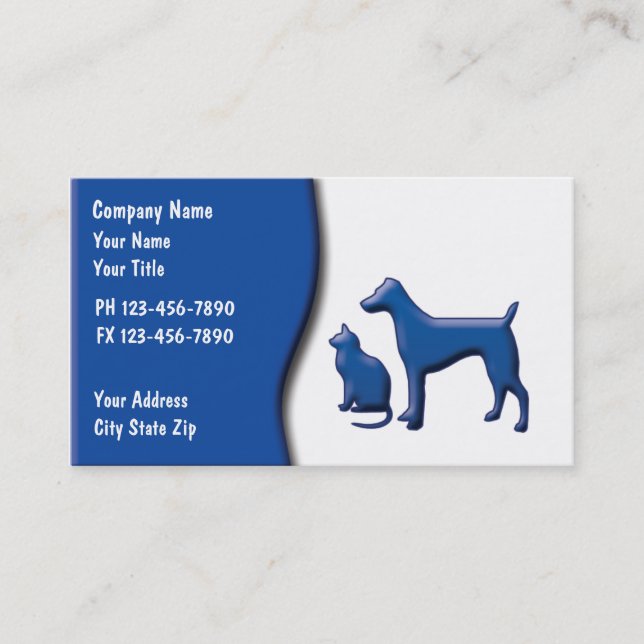 Pet Care Business Cards (Front)