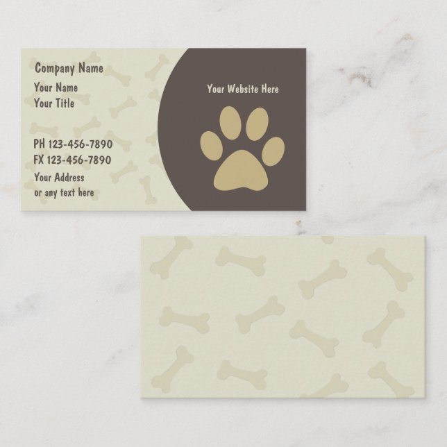 Pet Care Business Cards New (Front/Back)