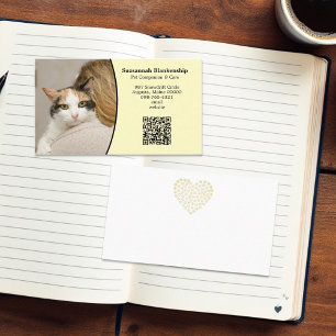 Pet Care Custom QR Code and Photo  Business Card