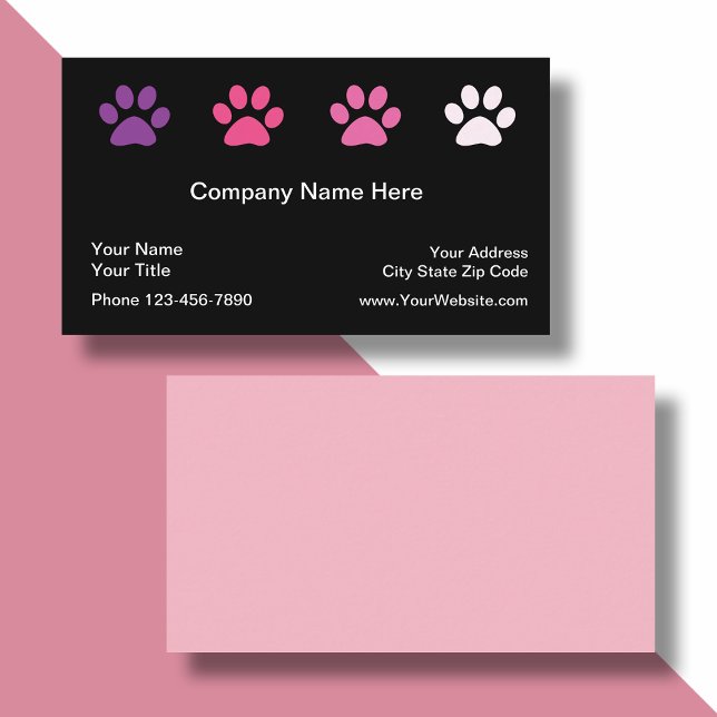 Pet Care Designer Paw Prints Business Card (Creator Uploaded)