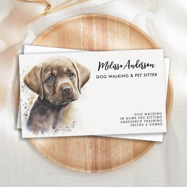Pet Care Dog Groomer Labrador Retriever Puppy Business Card (Creator Uploaded)