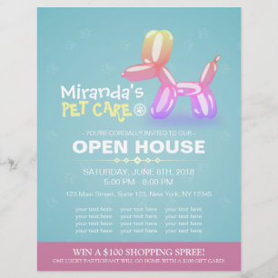 Pet Care Grooming Shop Pet Beauty Salon Open House Flyer