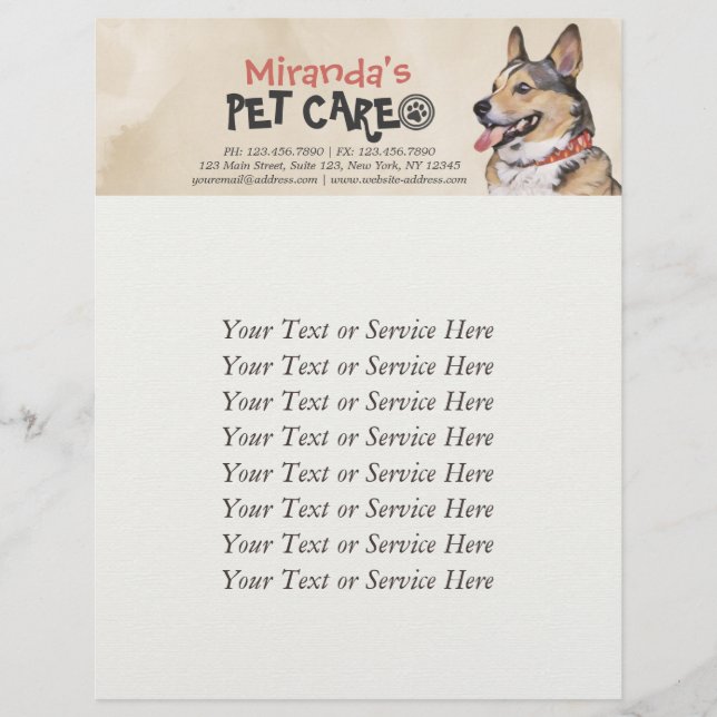 Pet Care Grooming Sitting Bathing Dog Beauty Salon Flyer (Front)