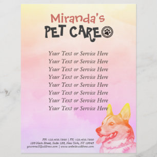 Pet Care Grooming Sitting Bathing Dog Beauty Salon Flyer