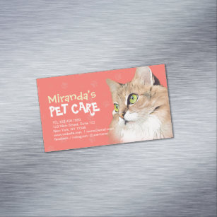 Pet Care Grooming Sitting Bathing Pet Beauty Salon Magnetic Business Card