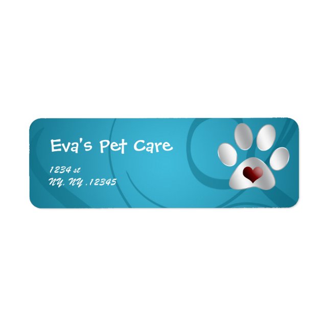 pet care Return address label (Front)