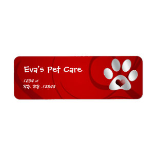 pet care Return address label