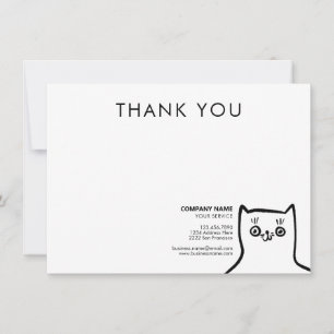 Pet Care Service Fun Cat Thank You Business Card