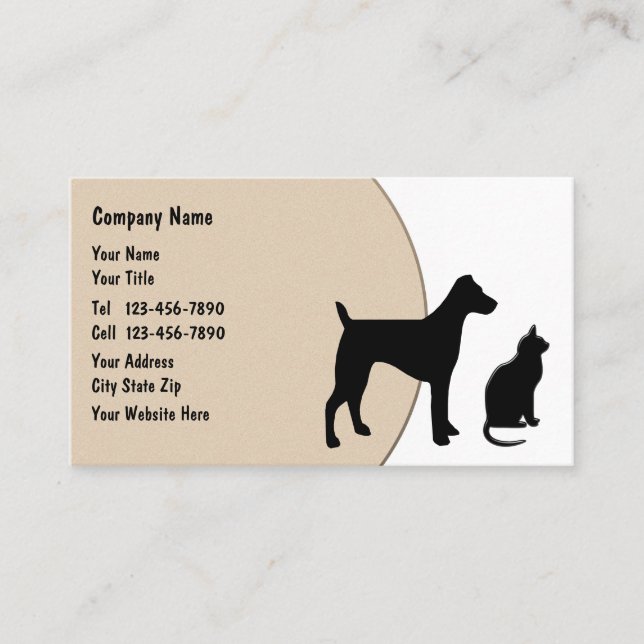 Pet Care Services Modern Design Business Card (Front)