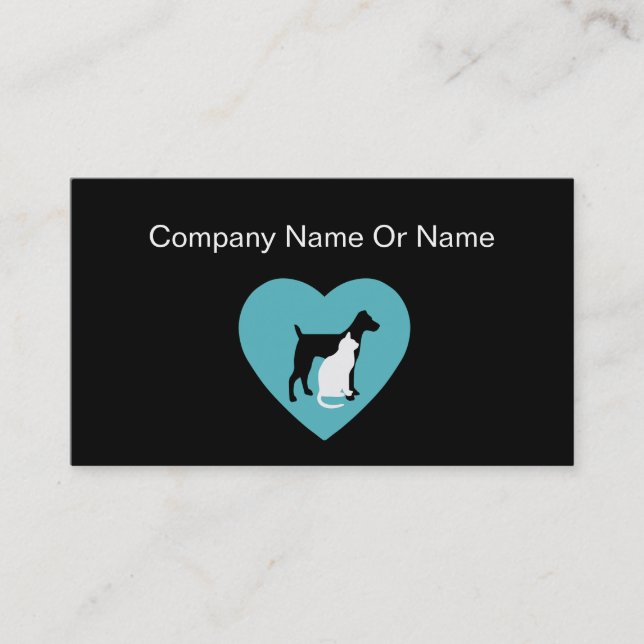 Pet Care Silhouette Business Cards (Front)