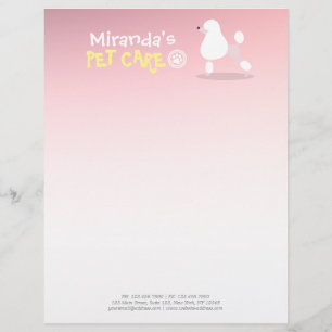 Pet Care Sitting Adorable Cartoon Dog Illustration Customised Letterhead