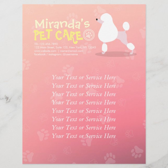 Pet Care Sitting Adorable Cartoon Dog Illustration Flyer (Front)