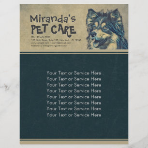 Pet Care Sitting Adorable Cartoon Dog Illustration Flyer