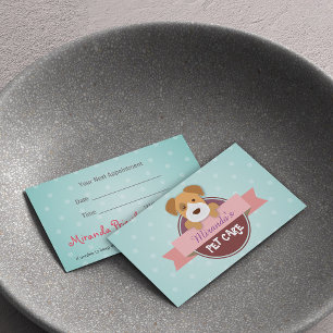 Pet Care Sitting Bathing and Grooming Beauty Salon Appointment Card