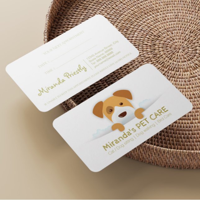 Pet Care Sitting Bathing and Grooming Beauty Salon Appointment Card (Creator Uploaded)