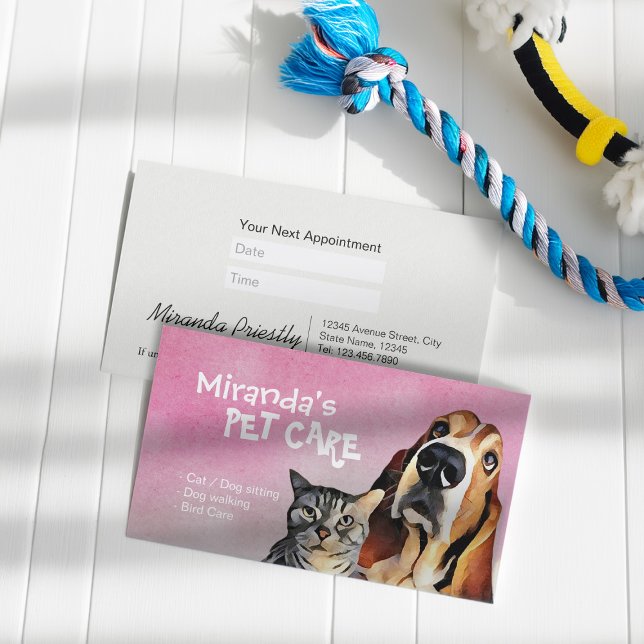 Pet Care Sitting Bathing and Grooming Beauty Salon Appointment Card (Creator Uploaded)