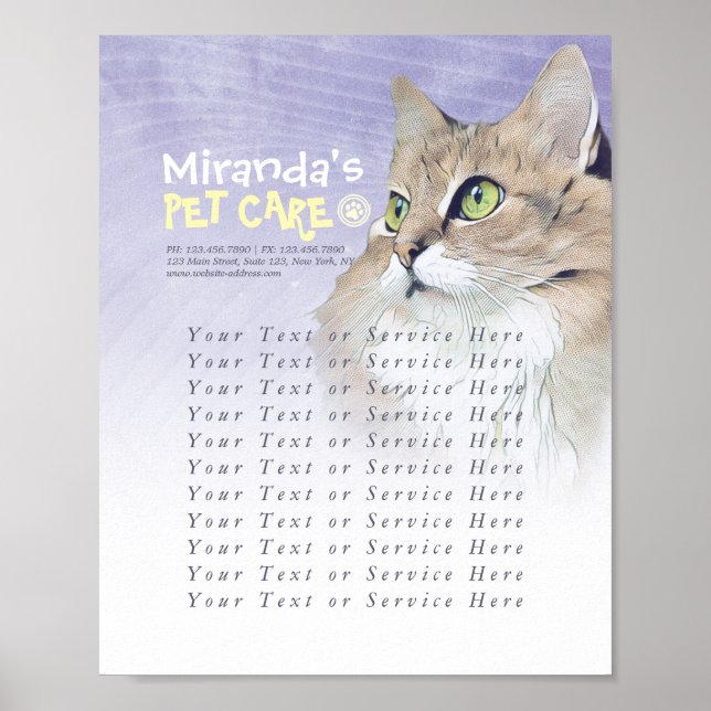 Pet Care Sitting Bathing Grooming Pet Beauty Salon Poster (Front)