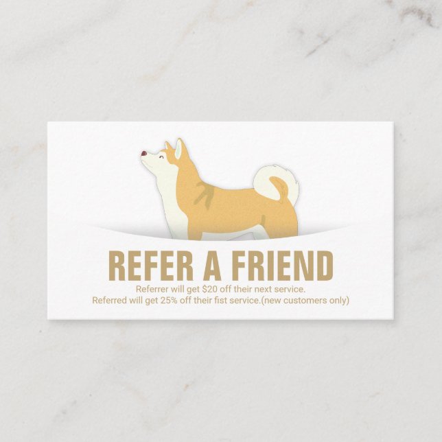 Pet Care Sitting Bathing & Grooming Referral Card (Front)