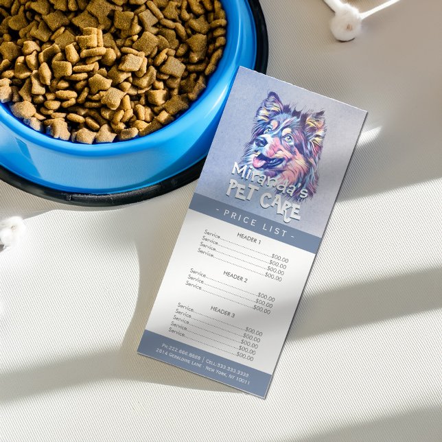 Pet Care Sitting Grooming Beauty Salon Price List Rack Card (Creator Uploaded)