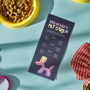 Pet Care Sitting Grooming Beauty Salon Price List Rack Card