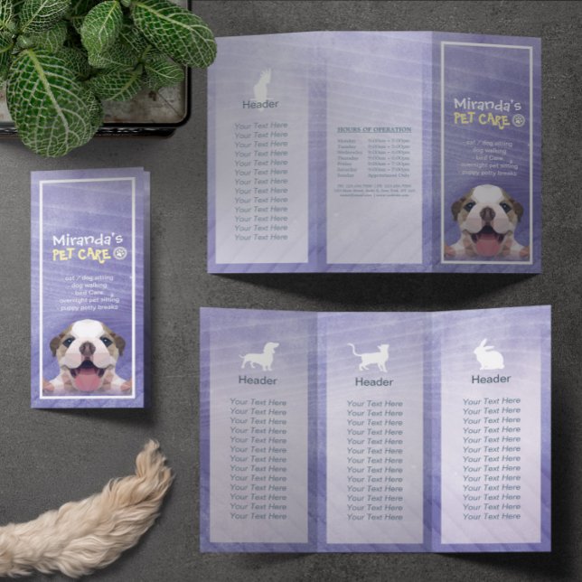 Pet Care Sitting Grooming Salon Tri-Fold Brochures (Creator Uploaded)