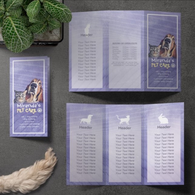 Pet Care Sitting Grooming Salon Tri-Fold Brochures (Creator Uploaded)