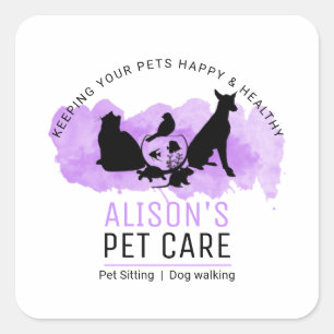  Pet Care / Sitting services / Dod walking Square Sticker