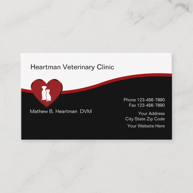 Pet Care Veterinarian Business Cards (Front)