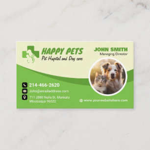 Pet care, Veterinary Doctor, Vet, Animal Clinic Business Card