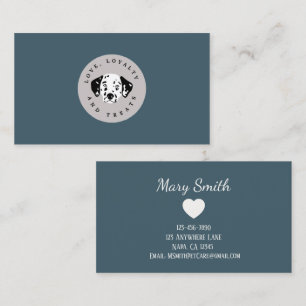 Pet Caregiver Dog Walker Dusty Teal & Soft Ivory Business Card