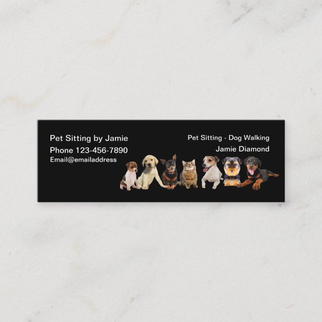 Pet Caretaker Dogs And Cat Mini Business Card (Front)