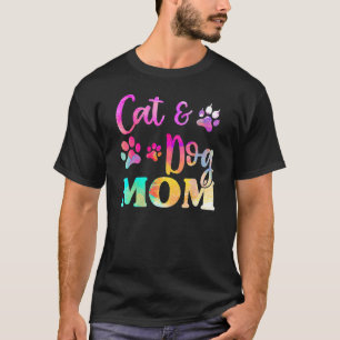 Pet Cat And Dog Mum Tie Dye  Mother s Day Womens T-Shirt