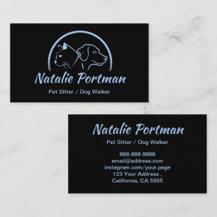 Pet Cat and Dog Personalise Name Business Card