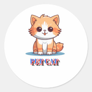 pet cat classic round sticker