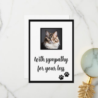 Pet cat customisable, downloadable, sympathy card
