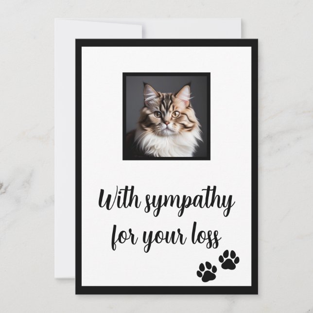 Pet cat customisable sympathy card (Front)