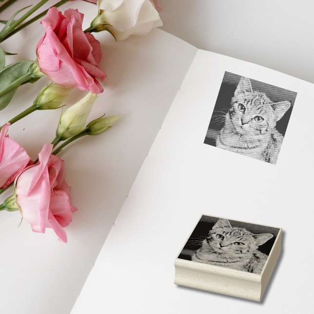 Pet Cat Dog Custom Photo Rubber Stamp (Creator Uploaded)