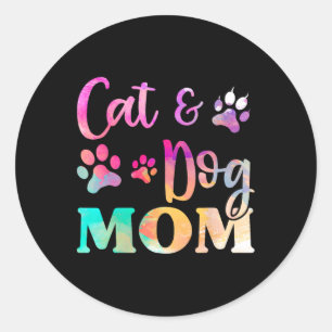 Pet Cat Dog Mum Shirt For Women  Classic Round Sticker
